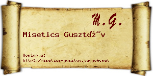 Misetics Gusztáv névjegykártya
